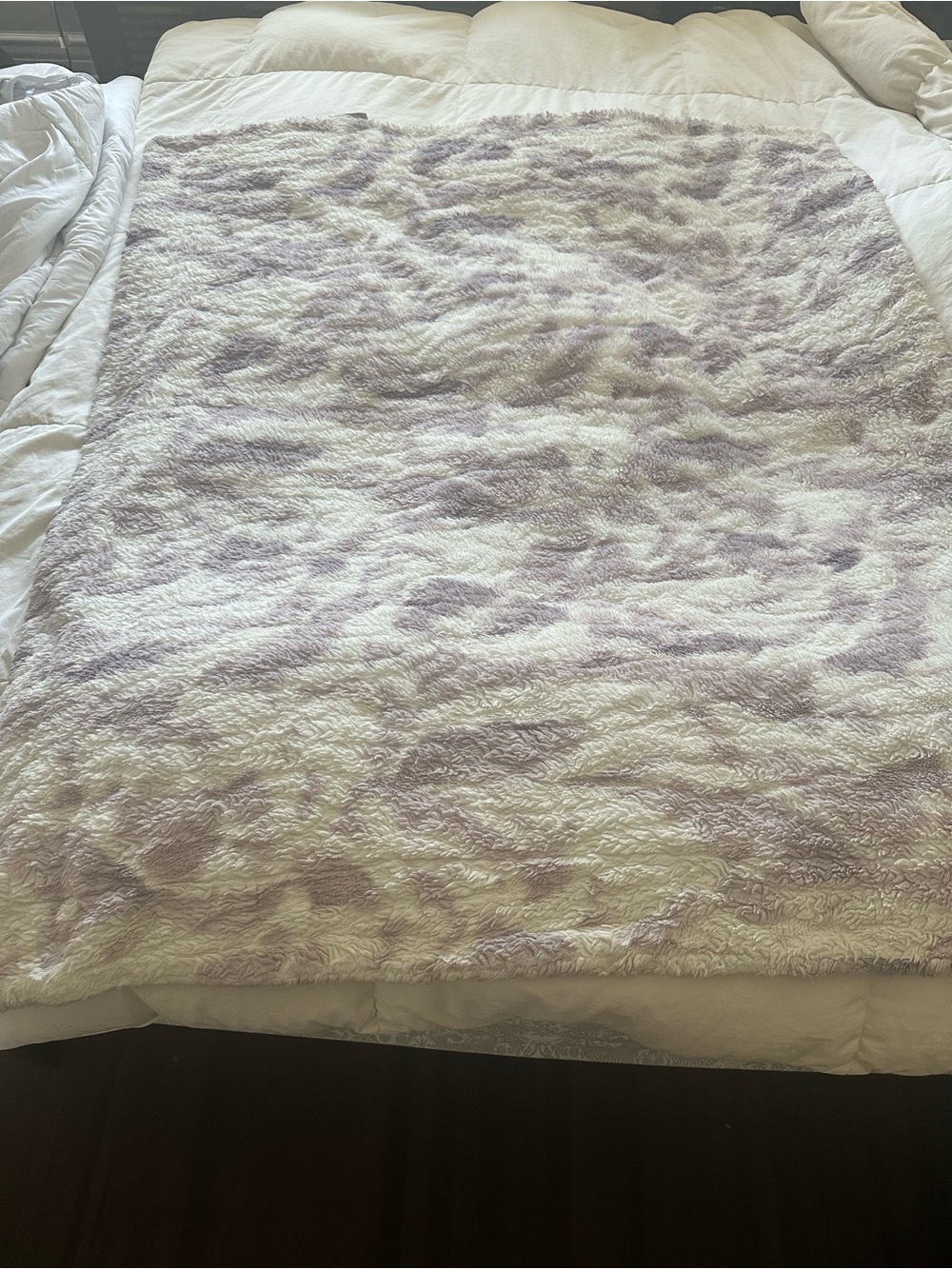 Minky Couture Blanket in Lavender and Cream - Soft Cozy Bedding
